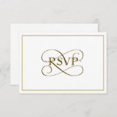 Cartes RSVP Elegant Gold Letting (Devant / Derrière)