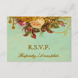Cartes RSVP Élégantes pour Rose victorien