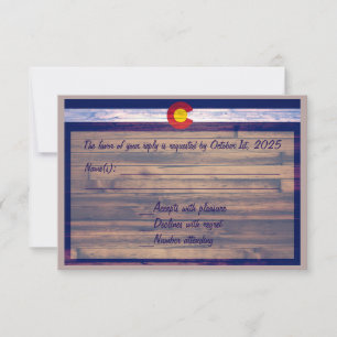 Cartes RSVP en bois rustique sur mesure Colorado
