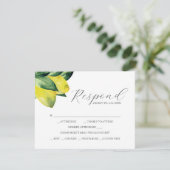 Cartes RSVP en carreaux Amalfi citron avec choix d (Debout devant)