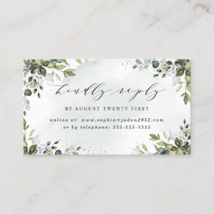Cartes RSVP en ligne du Mariage Dusty Blue Greener