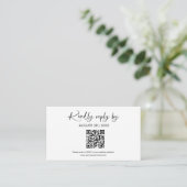 Cartes RSVP en ligne Mariage QR simples et minimal (Debout devant)