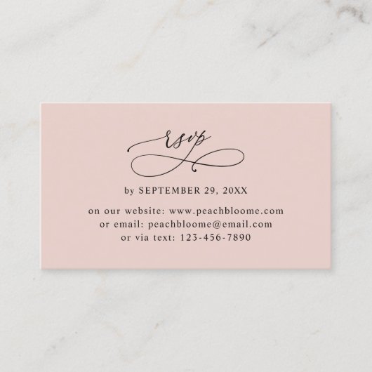 Cartes RSVP en ligne simples Mariage Rose Dusty (Devant)