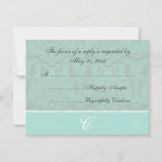 Cartes RSVP en mousse vert de mer