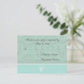 Cartes RSVP en mousse vert de mer (Debout devant)