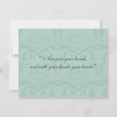 Cartes RSVP en mousse vert de mer (Dos)