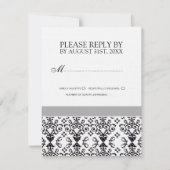 Cartes RSVP en noir et blanc (Devant)