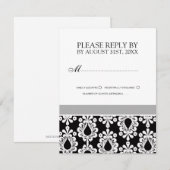 Cartes RSVP en noir et blanc (Devant / Derrière)