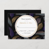 Cartes RSVP en plumes élégantes (Devant / Derrière)