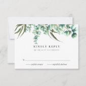 Cartes RSVP Eucalyptus Eucalyptus Rustique Vert (Devant)