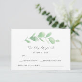 Cartes RSVP Eucalyptus jardin aquarelle (Debout devant)