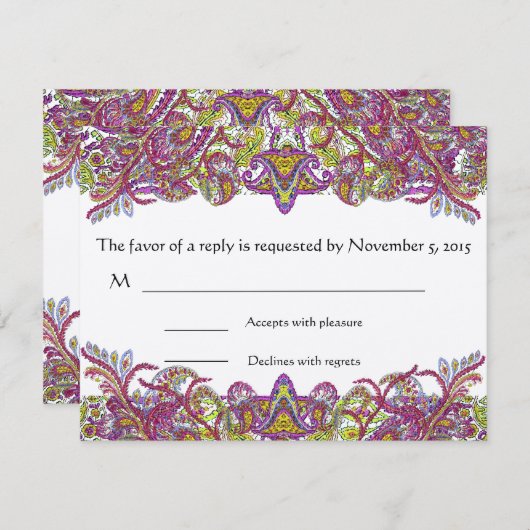 Cartes RSVP-Exigez les Inivitations de 5 x 7 (Devant / Derrière)