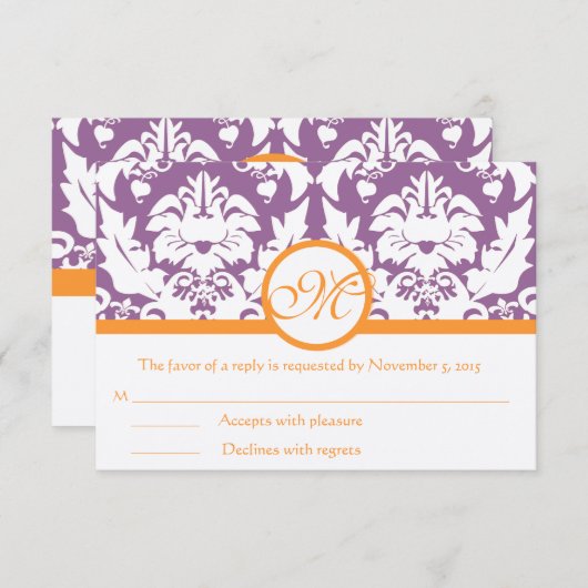 Cartes RSVP-Exigez les Inivitations de 5 x 7 (Devant / Derrière)