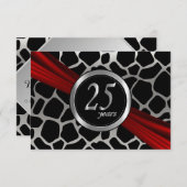 Cartes RSVP Exotic 25th Silver Mariage Anniversair (Devant / Derrière)