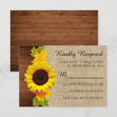 Cartes RSVP Faire-part de mariage (Devant / Derrière)