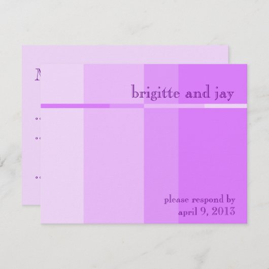 Cartes RSVP Faire-part de mariage Progression Lava (Devant / Derrière)