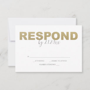 Cartes RSVP Faux Gold et Pink