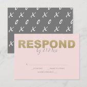 Cartes RSVP Faux Gold et Pink (Devant / Derrière)