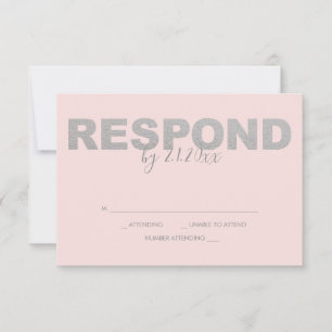 Cartes RSVP Faux Silver et Rose