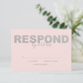 Cartes RSVP Faux Silver et Rose (Debout devant)