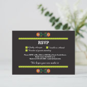 Cartes RSVP Fiesta Impression Mexicaine Mariage Fê (Debout devant)