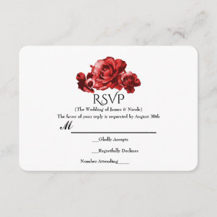 Cartes RSVP Fleurs Élégantes Roses Vintage Aquarel
