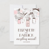 Cartes RSVP Fleurs Rose Pâle et Grises en Pot Maso (Dos)