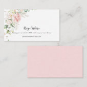 Cartes RSVP Fleurs Roses Pink et Feuillage Doré en (Devant / Derrière)