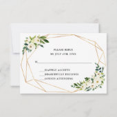 Cartes RSVP Florales Blanches Pour Mariage (Dos)