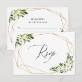 Cartes RSVP Florales Blanches Pour Mariage (Devant / Derrière)