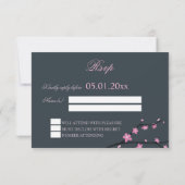 Cartes RSVP Foncé Cerise Fleur Pour Mariage (Dos)