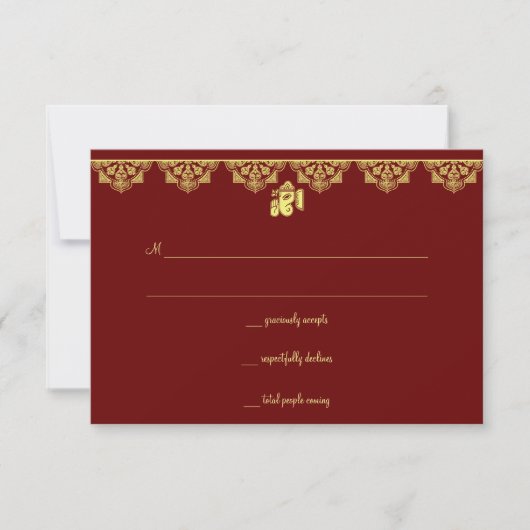 Cartes RSVP Ganesh Wedding (Devant)