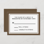 Cartes RSVP générales (Brown / Blanc) (Devant / Derrière)