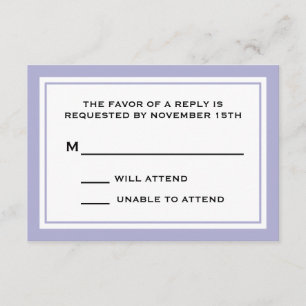 Cartes RSVP générales (violet violet / blanc)
