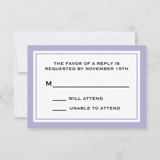 Cartes RSVP générales (violet violet / blanc) (Devant)