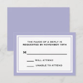Cartes RSVP générales (violet violet / blanc) (Devant / Derrière)