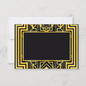 Cartes RSVP Géométriques Noir & Or (Dos)