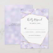 Cartes RSVP géométriques violet et or (Devant / Derrière)