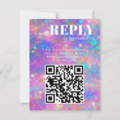 Cartes RSVP Gold Opal Stone pour code QR Mariage (Devant)