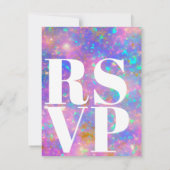 Cartes RSVP Gold Opal Stone pour code QR Mariage (Dos)