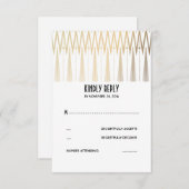 Cartes RSVP Gold White et Black Art Déco (Devant / Derrière)