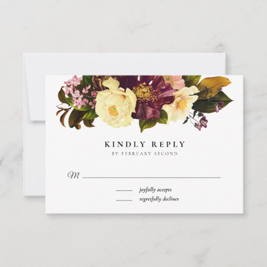 Cartes RSVP Grace Vintage Wedding (Devant)
