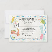 Cartes RSVP grecques Dessinées Funky Italiennes (Devant)