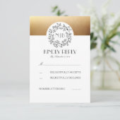 Cartes RSVP Gris Breath Gold Wedding pour bébé (Debout devant)