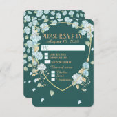 Cartes RSVP Hydrangea au clair de lune (Devant / Derrière)