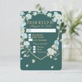 Cartes RSVP Hydrangea au clair de lune (Debout devant)