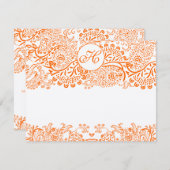 Cartes RSVP-Inséparables Orange Coral Whimsical (Devant / Derrière)