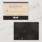 Cartes RSVP Inséparables rouges et noirs (Devant / Derrière)