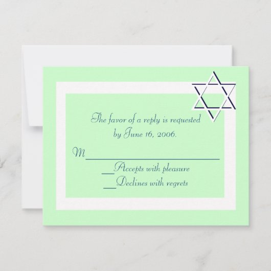 Cartes RSVP Invitation Barre/Bat mitzvah (Devant)
