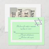 Cartes RSVP Invitation Barre/Bat mitzvah (Devant / Derrière)